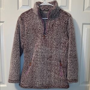 Unbranded Purple Faux Fleece Sherpa Pullover Zip Up Sweater Size S WORN ONCE